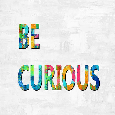 Be Curious in Color White Modern Wood Framed Art Print with Double Matting by MacDowell, Jamie