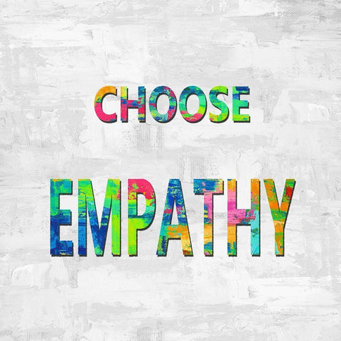 Choose Empathy in Color Black Modern Wood Framed Art Print with Double Matting by MacDowell, Jamie
