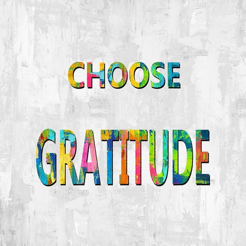 Choose Gratitude in Color Gold Ornate Wood Framed Art Print with Double Matting by MacDowell, Jamie