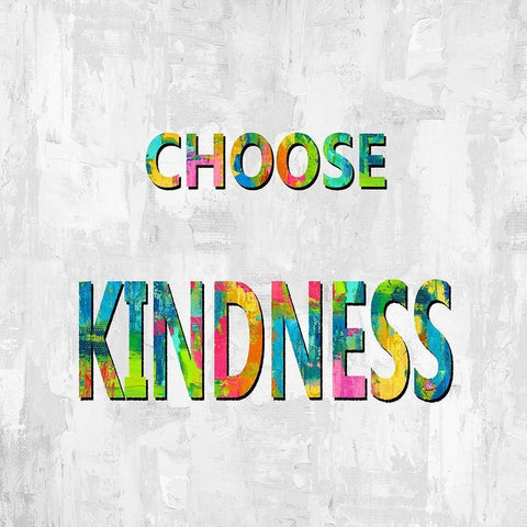 Choose Kindness in Color Black Modern Wood Framed Art Print by MacDowell, Jamie