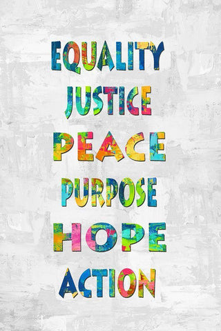 Equality Justice in Color Black Ornate Wood Framed Art Print with Double Matting by MacDowell, Jamie