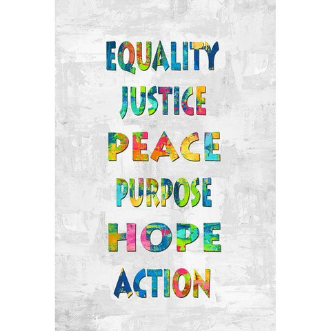 Equality Justice in Color White Modern Wood Framed Art Print by MacDowell, Jamie