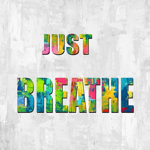 Just Breathe in Color White Modern Wood Framed Art Print by MacDowell, Jamie