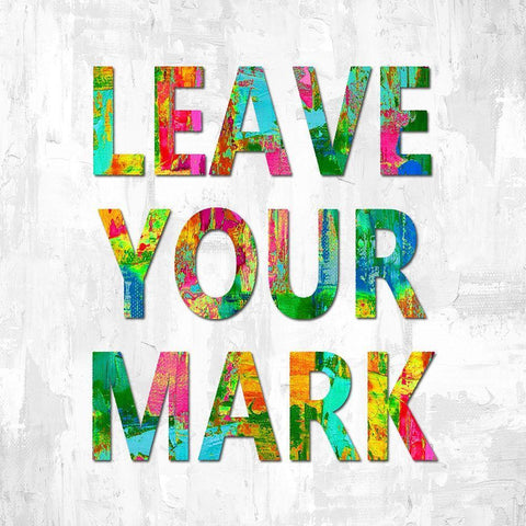 Leave Your Mark Color White Modern Wood Framed Art Print with Double Matting by MacDowell, Jamie