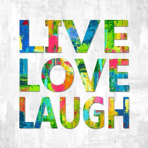 Live Love Laugh Black Modern Wood Framed Art Print by MacDowell, Jamie