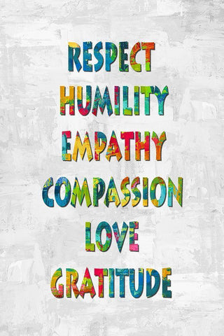 Respect Humility in Color Black Ornate Wood Framed Art Print with Double Matting by MacDowell, Jamie