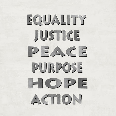 Equality Justice Peace Black Modern Wood Framed Art Print with Double Matting by MacDowell, Jamie