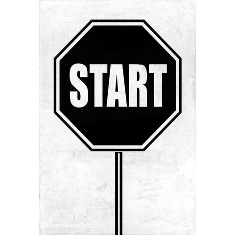 Start White Modern Wood Framed Art Print by MacDowell, Jamie