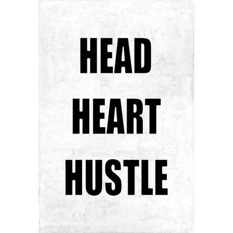 Head Heart Hustle on Gray Black Modern Wood Framed Art Print with Double Matting by MacDowell, Jamie