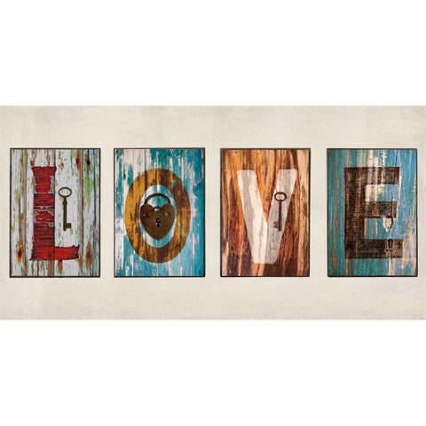 LOVE Black Modern Wood Framed Art Print with Double Matting by Macdowell, Janie