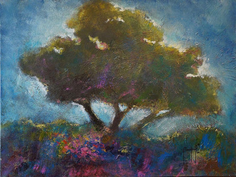 Life tree White Modern Wood Framed Art Print with Double Matting by Foster, Joseph Marshal