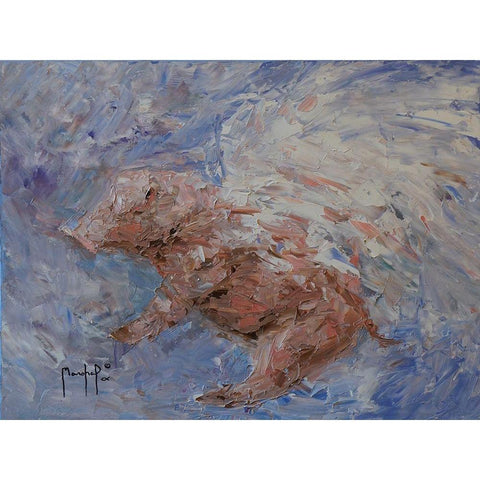 Heavenly Pig White Modern Wood Framed Art Print by Foster, Joseph Marshal