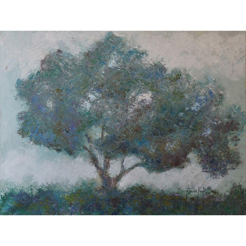 Mountain Top Tree Gold Ornate Wood Framed Art Print with Double Matting by Foster, Joseph Marshal