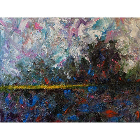 Golden Pond White Modern Wood Framed Art Print by Foster, Joseph Marshal