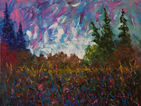 Forest Black Ornate Wood Framed Art Print with Double Matting by Foster, Joseph Marshal