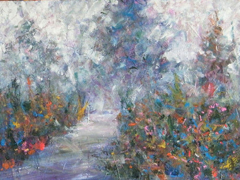 Walking Path II Black Ornate Wood Framed Art Print with Double Matting by Foster, Joseph Marshal