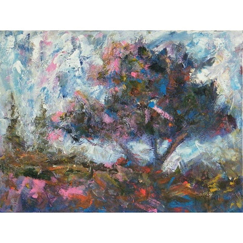 Pastel Tree II Gold Ornate Wood Framed Art Print with Double Matting by Foster, Joseph Marshal
