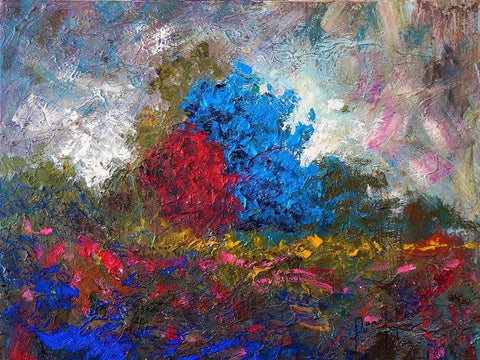 Landscape II White Modern Wood Framed Art Print with Double Matting by Foster, Joseph Marshal