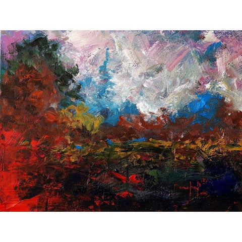 Burnt Orange Landscape White Modern Wood Framed Art Print by Foster, Joseph Marshal