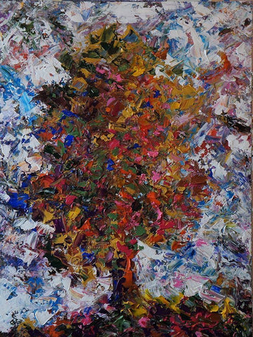 Tree I White Modern Wood Framed Art Print with Double Matting by Foster, Joseph Marshal