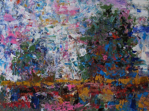 Landscape V White Modern Wood Framed Art Print with Double Matting by Foster, Joseph Marshal