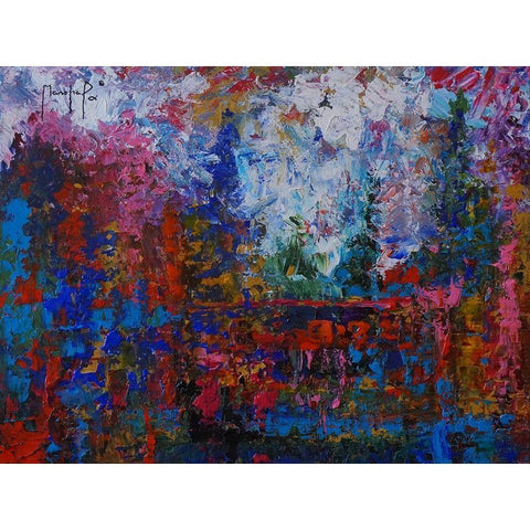 Horizon V Black Modern Wood Framed Art Print by Foster, Joseph Marshal