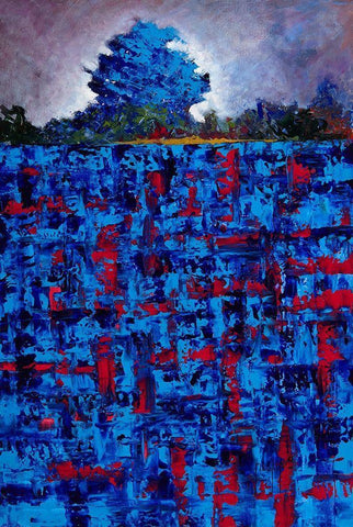 Blue Daze Black Ornate Wood Framed Art Print with Double Matting by Foster, Joseph Marshal