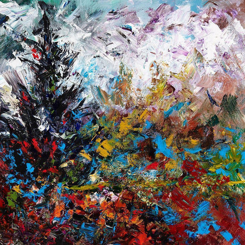 Colorful Winter White Modern Wood Framed Art Print with Double Matting by Foster, Joseph Marshal