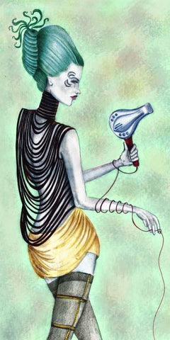 Beauty Blowout White Modern Wood Framed Art Print with Double Matting by Goddess, Jami