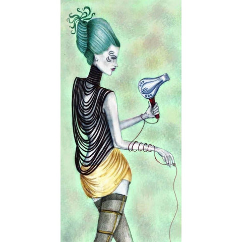 Beauty Blowout White Modern Wood Framed Art Print by Goddess, Jami