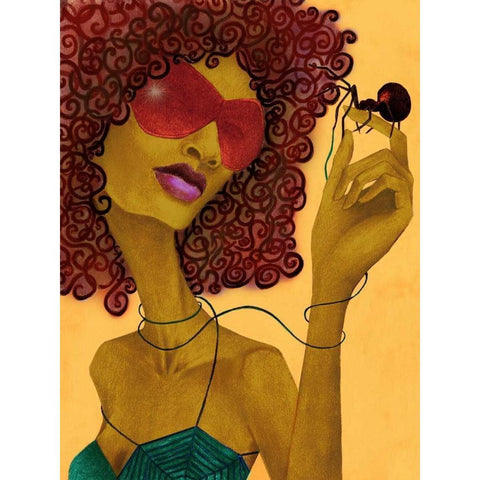 Black Widow Black Modern Wood Framed Art Print with Double Matting by Goddess, Jami