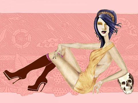 Boots White Modern Wood Framed Art Print with Double Matting by Goddess, Jami