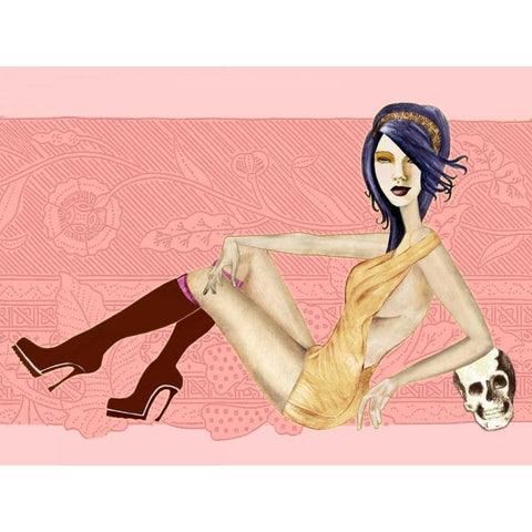 Boots Gold Ornate Wood Framed Art Print with Double Matting by Goddess, Jami