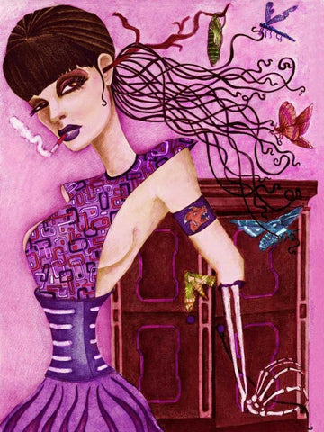 Cassandras Closet Black Ornate Wood Framed Art Print with Double Matting by Goddess, Jami