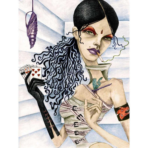 Cassandra Black Modern Wood Framed Art Print with Double Matting by Goddess, Jami