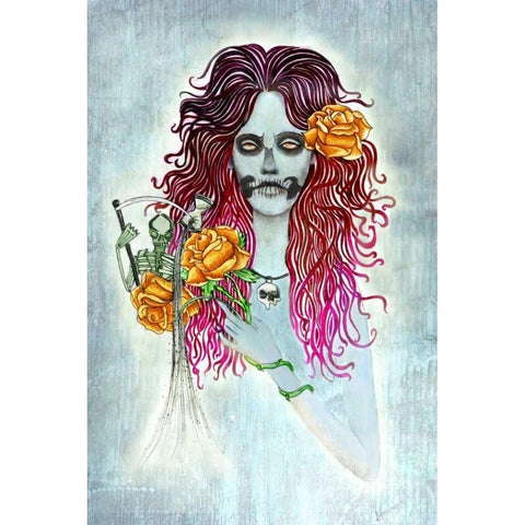 Day of Dead Gold Ornate Wood Framed Art Print with Double Matting by Goddess, Jami