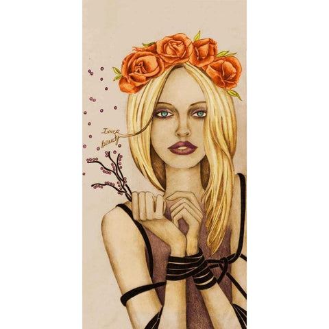 Inner Beauty Gold Ornate Wood Framed Art Print with Double Matting by Goddess, Jami