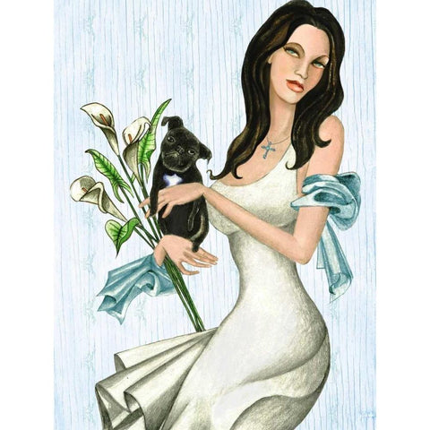 Maria and Lulu White Modern Wood Framed Art Print by Goddess, Jami