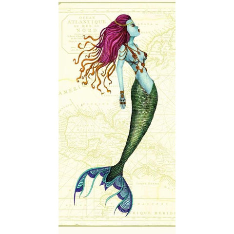 Mermaid II White Modern Wood Framed Art Print by Goddess, Jami