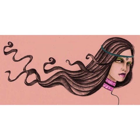 Pink Soul I Black Modern Wood Framed Art Print with Double Matting by Goddess, Jami