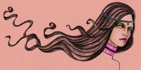 Pink Soul I Black Ornate Wood Framed Art Print with Double Matting by Goddess, Jami