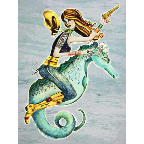 Seahorse White Modern Wood Framed Art Print by Goddess, Jami