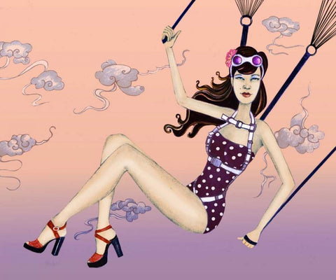 Susie Black Ornate Wood Framed Art Print with Double Matting by Goddess, Jami