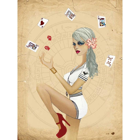 Viva Las Vegas White Modern Wood Framed Art Print by Goddess, Jami