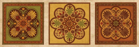 Classical Tiles IV Black Ornate Wood Framed Art Print with Double Matting by Oliver, Jenny
