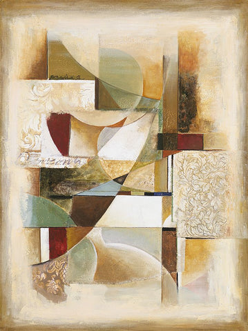 Abstract collage II White Modern Wood Framed Art Print with Double Matting by Parsons, Jonathan