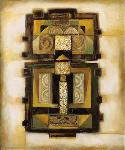 Patterns I Black Ornate Wood Framed Art Print with Double Matting by Parsons, Jonathan