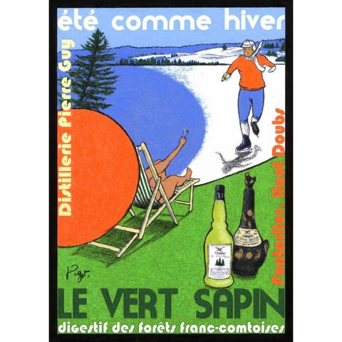 Ete comme Hiver White Modern Wood Framed Art Print by Got, Jean-Pierre