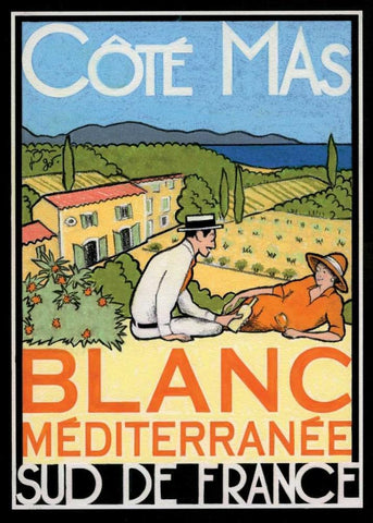 Blanc Mediterranee Black Ornate Wood Framed Art Print with Double Matting by Got, Jean-Pierre