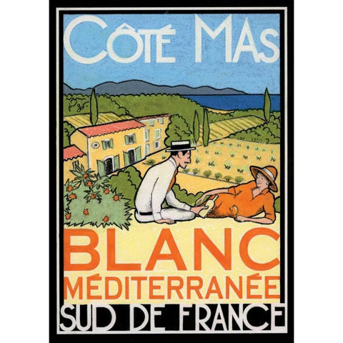 Blanc Mediterranee Black Modern Wood Framed Art Print by Got, Jean-Pierre